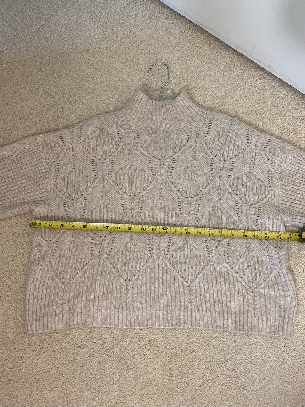 Lush Cream Knit Mock Neck Sweater Size S - Picture 4 of 9